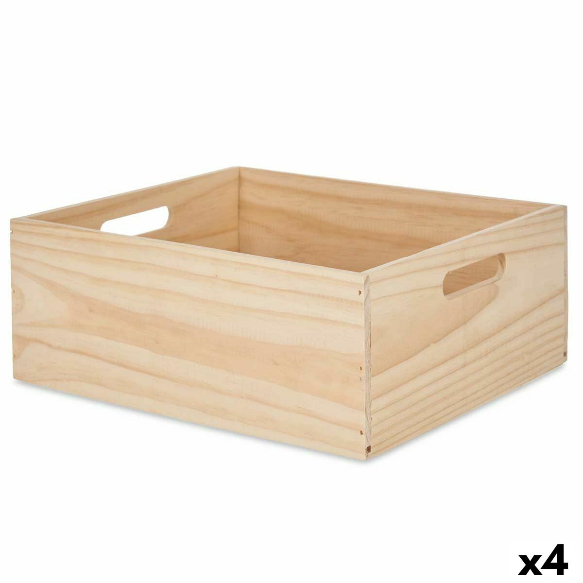 Caja Decorativa Gift Decor Natural Pino Madera de pino (4 Unidades)