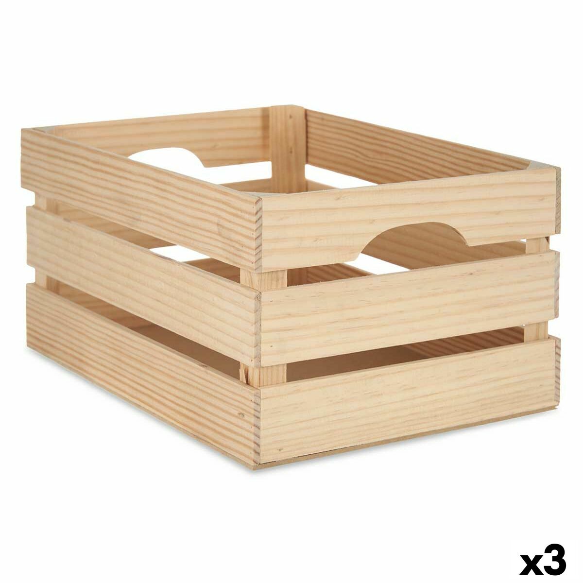 Caja Decorativa Gift Decor Natural Pino Madera de pino (3 Unidades)
