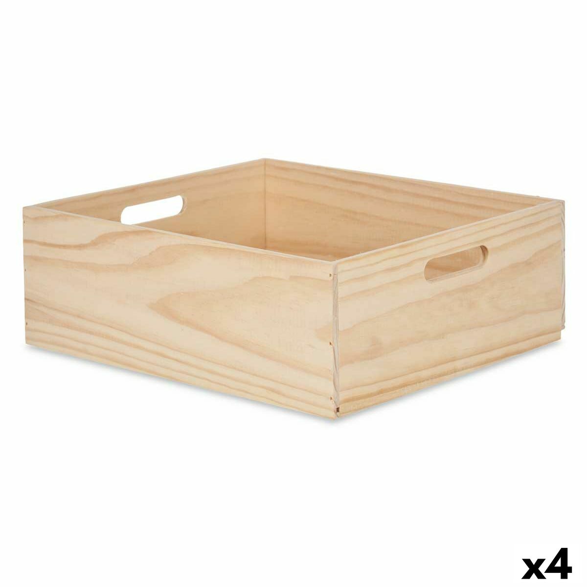 Caja Decorativa Gift Decor Natural Pino Madera de pino (4 Unidades)