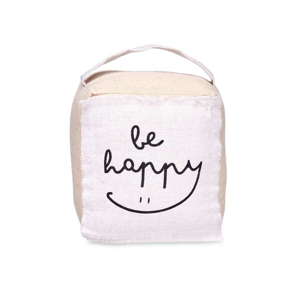 Sujetador de puerta Gift Decor Be Happy Tela 16 x 19 x 14,5 cm Cubo (6 Unidades)