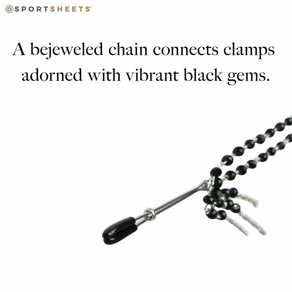 Pinzas para Pezones con Perlas Negras Midnight Sportsheets SS520-31