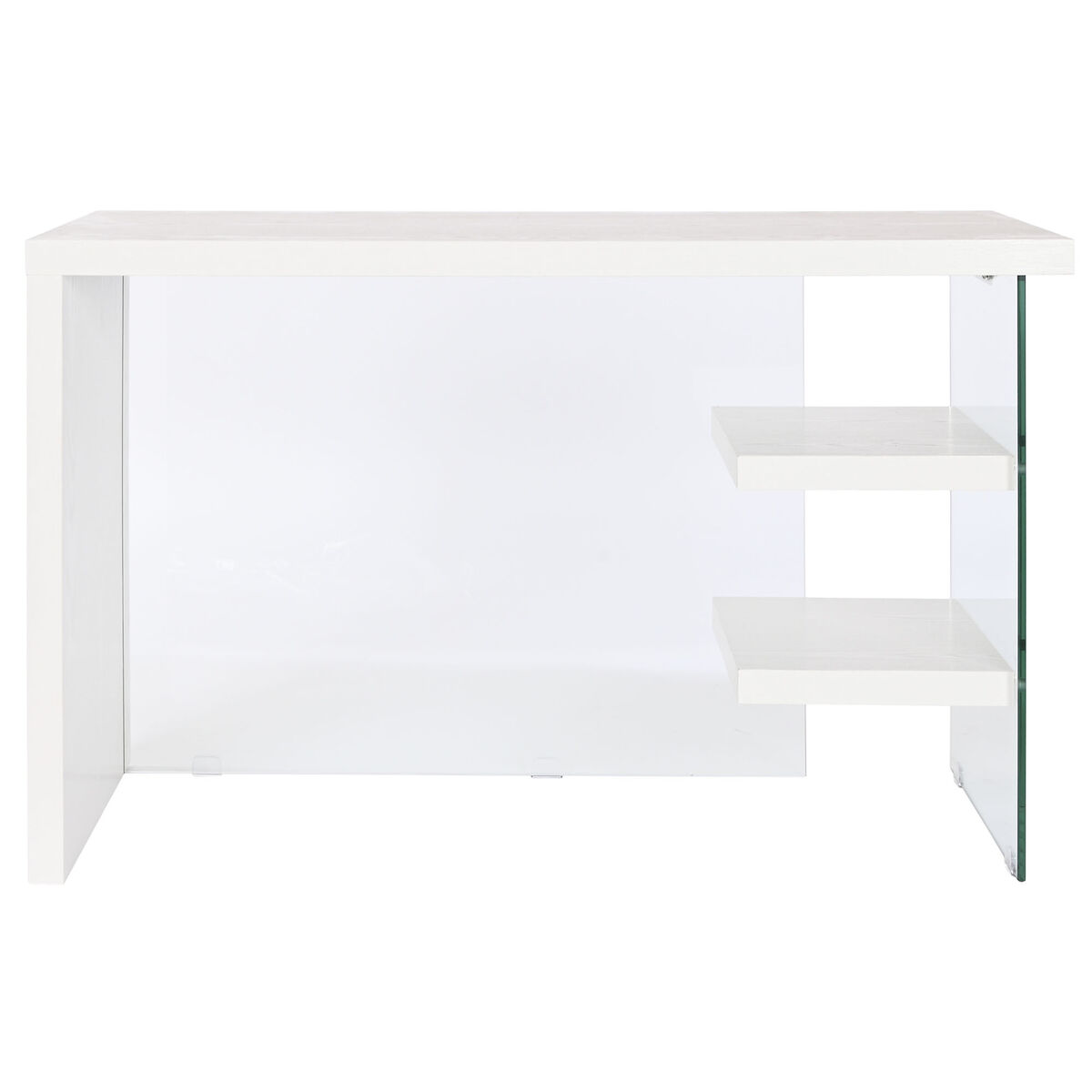 Escritorio DKD Home Decor Blanco Transparente Cristal Madera MDF 120 x 50 x 76 cm