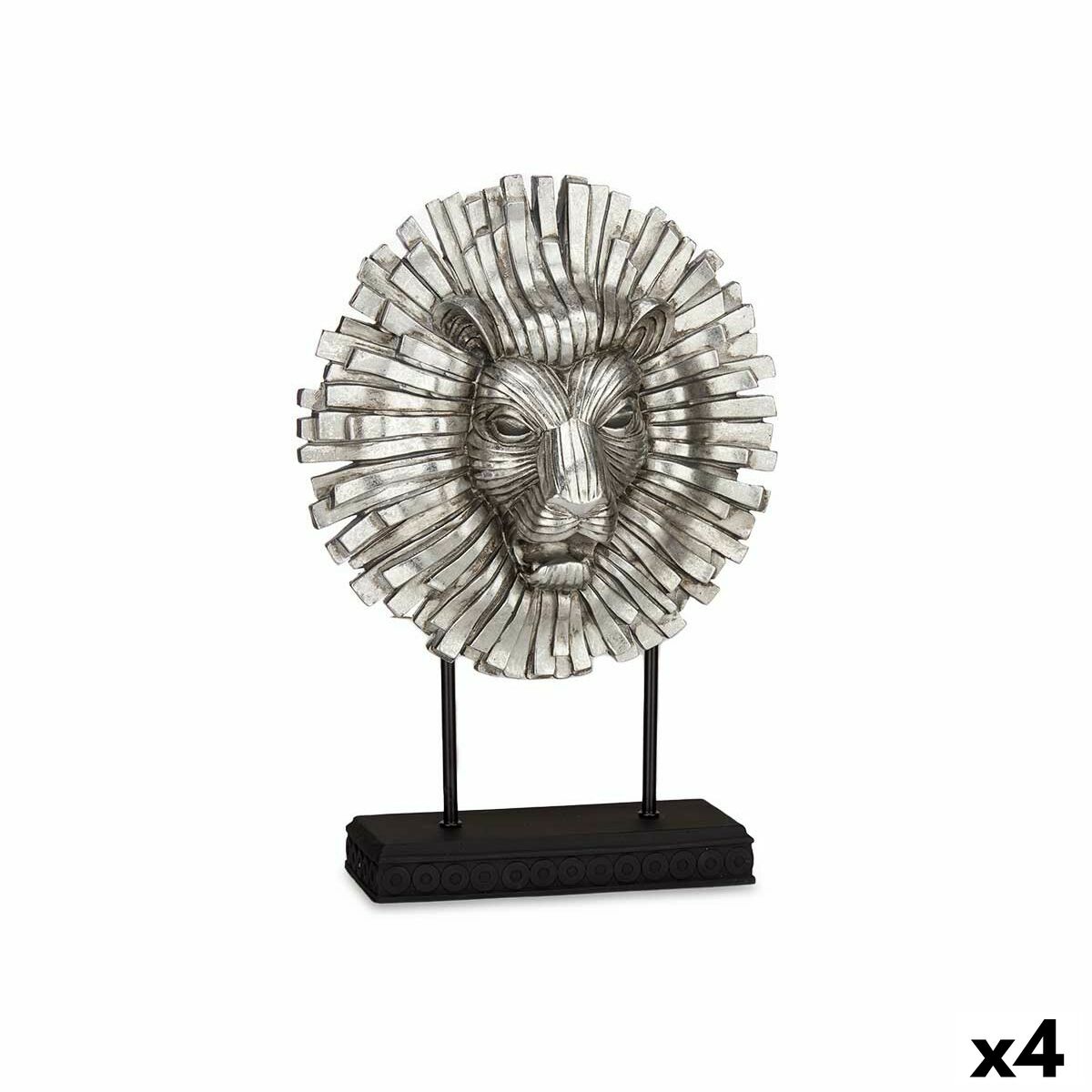 Figura Decorativa Gift Decor Plateado Plata León 28 x 38,5 x 11,5 cm (4 Unidades)