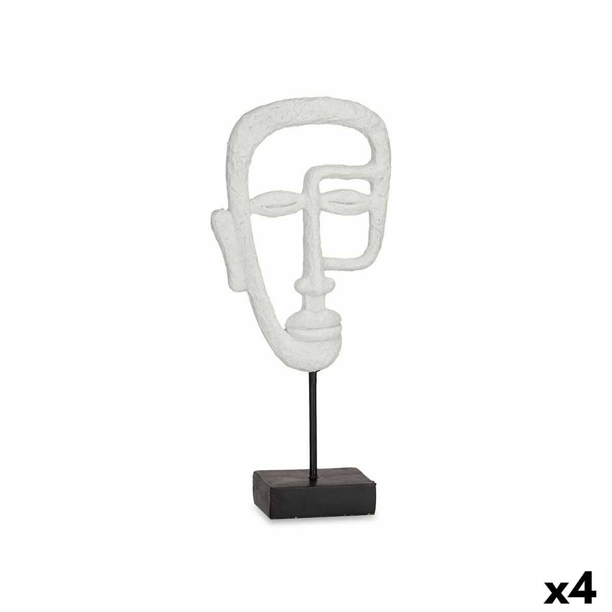 Figura Decorativa Gift Decor Blanco Cara 19,5 x 38 x 10,5 cm (4 Unidades)