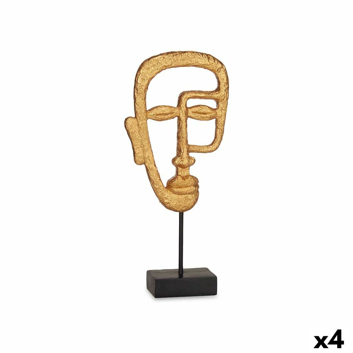Figura Decorativa Gift Decor Dorado Cara 19,5 x 38 x 10,5 cm (4 Unidades)