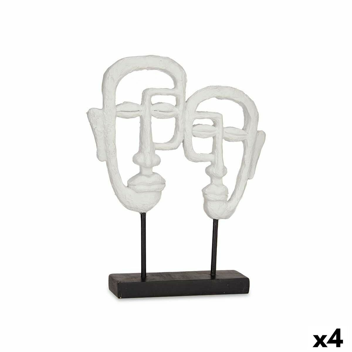 Figura Decorativa Gift Decor Blanco Cara 27 x 32,5 x 10,5 cm (4 Unidades)
