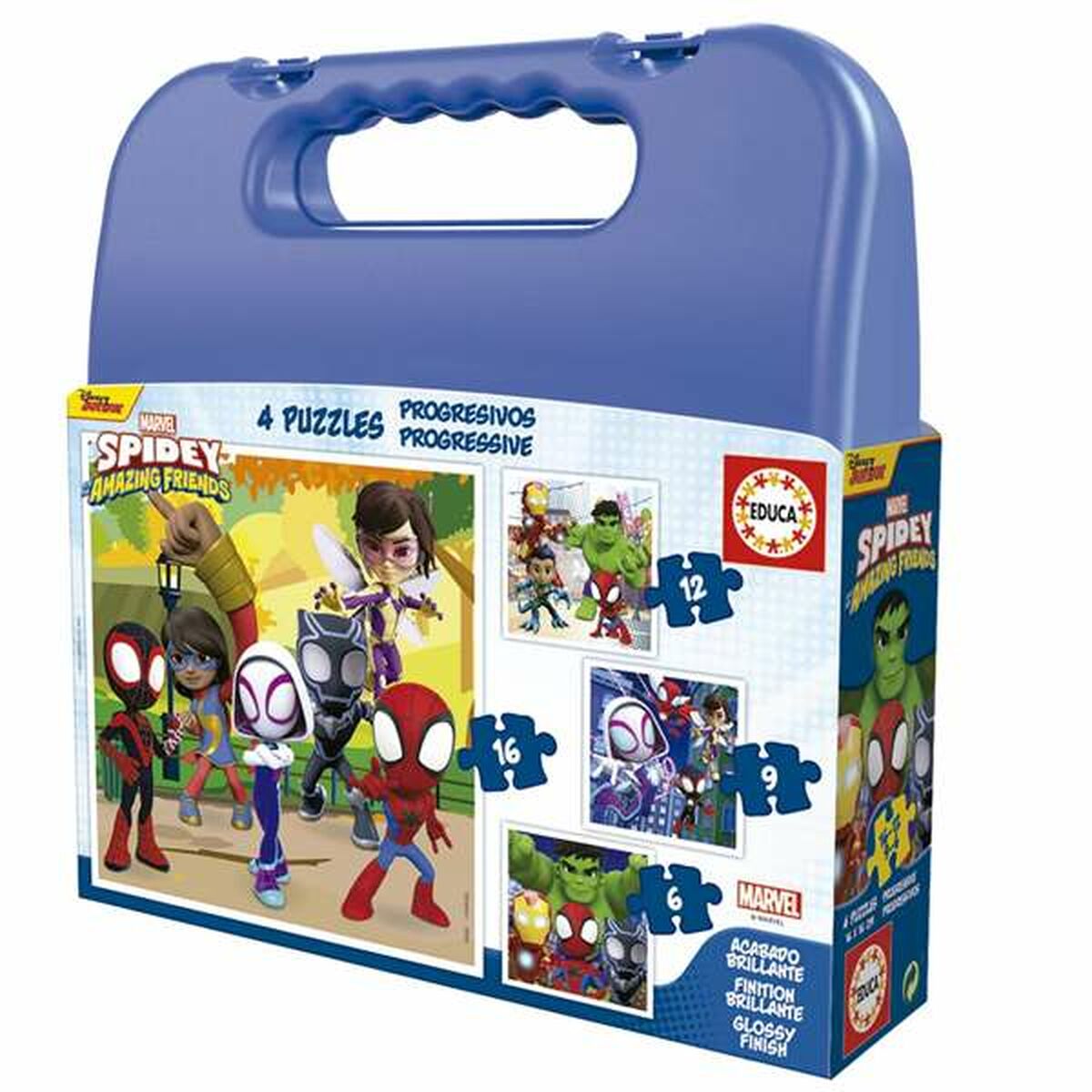Set de 4 Puzzles Spidey Maletín Dificultad progresiva