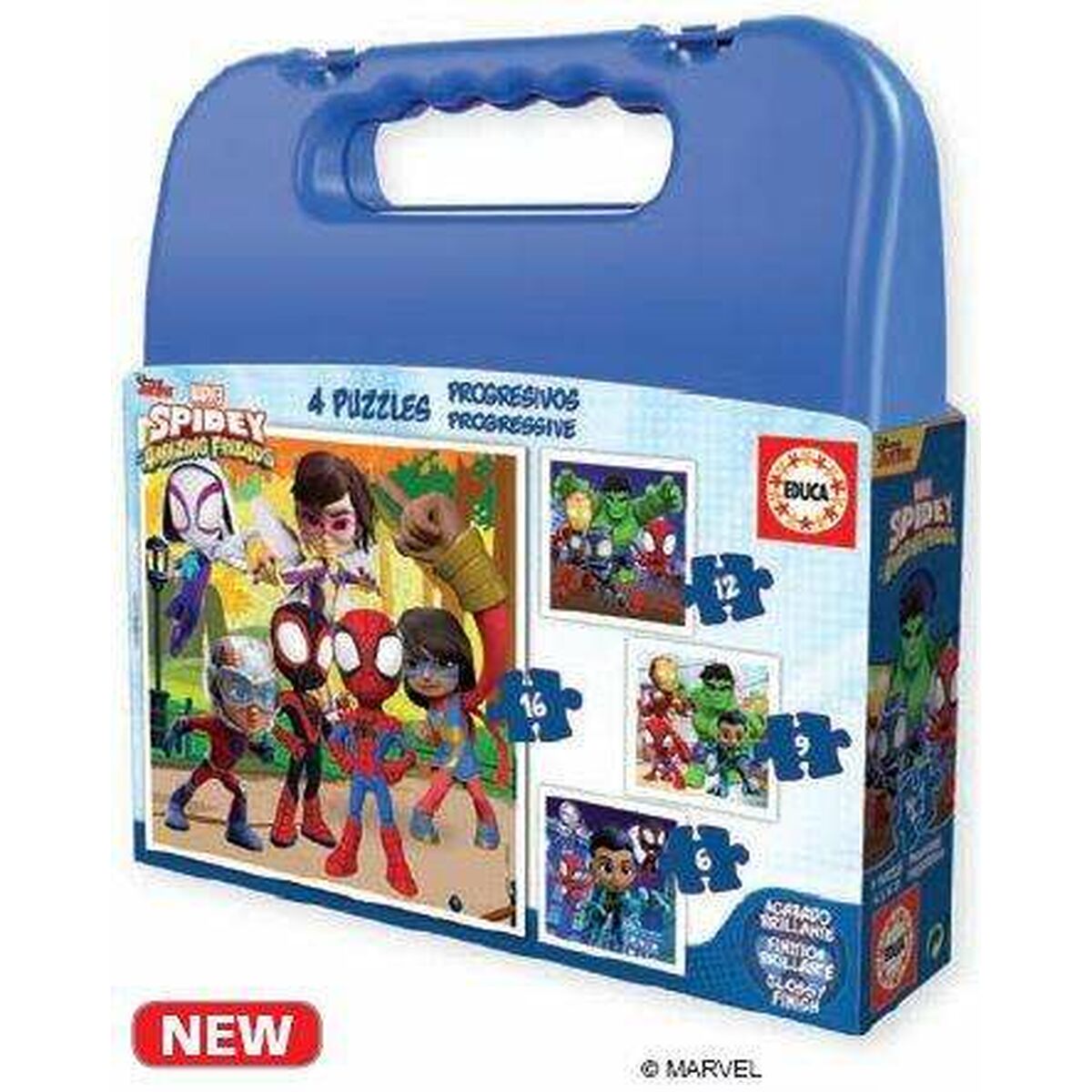Set de 4 Puzzles Spidey Maletín Dificultad progresiva