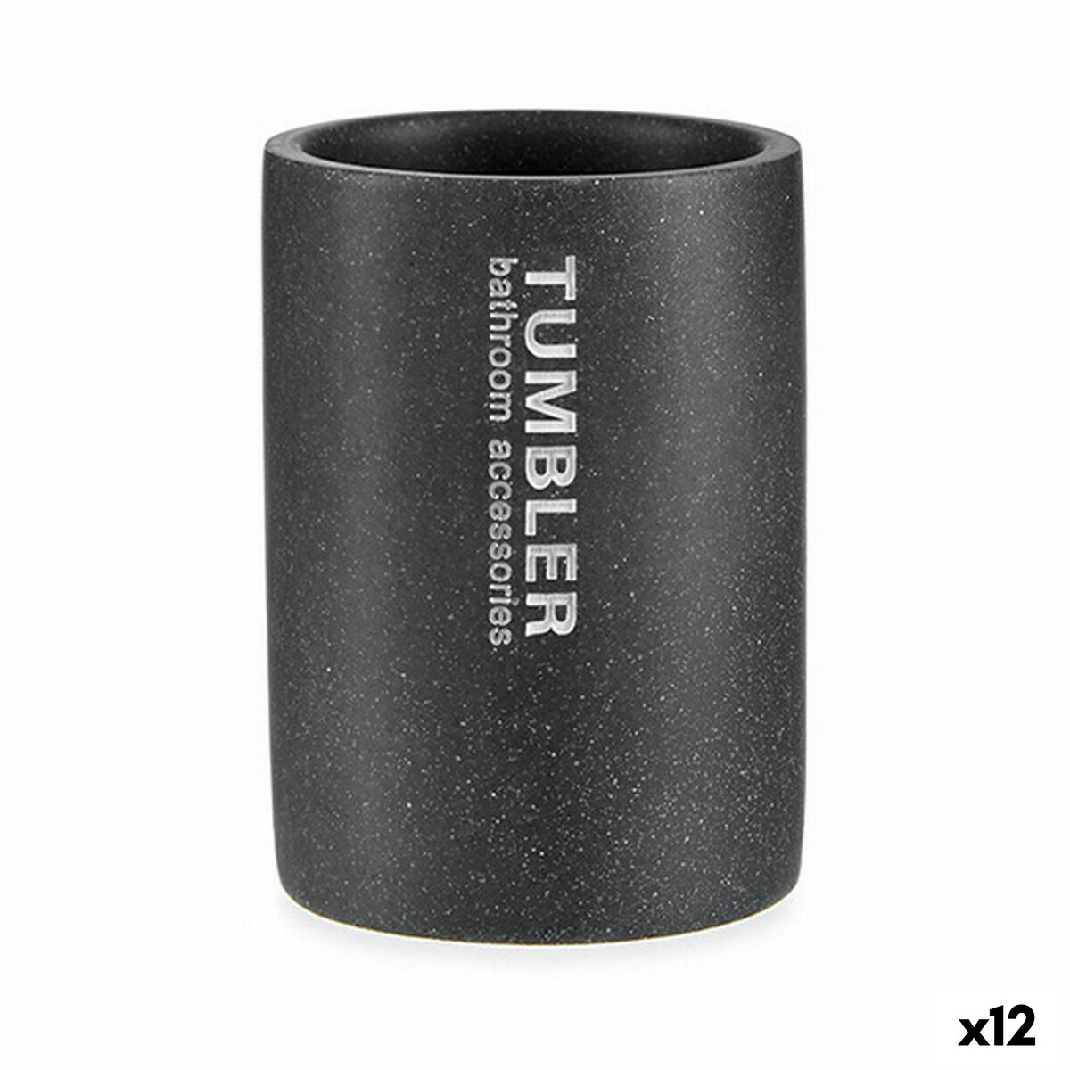 Portacepillos de Dientes Berilo Tumbler Gris Resina 7,5 x 10,2 x 7,5 cm (12 Unidades)