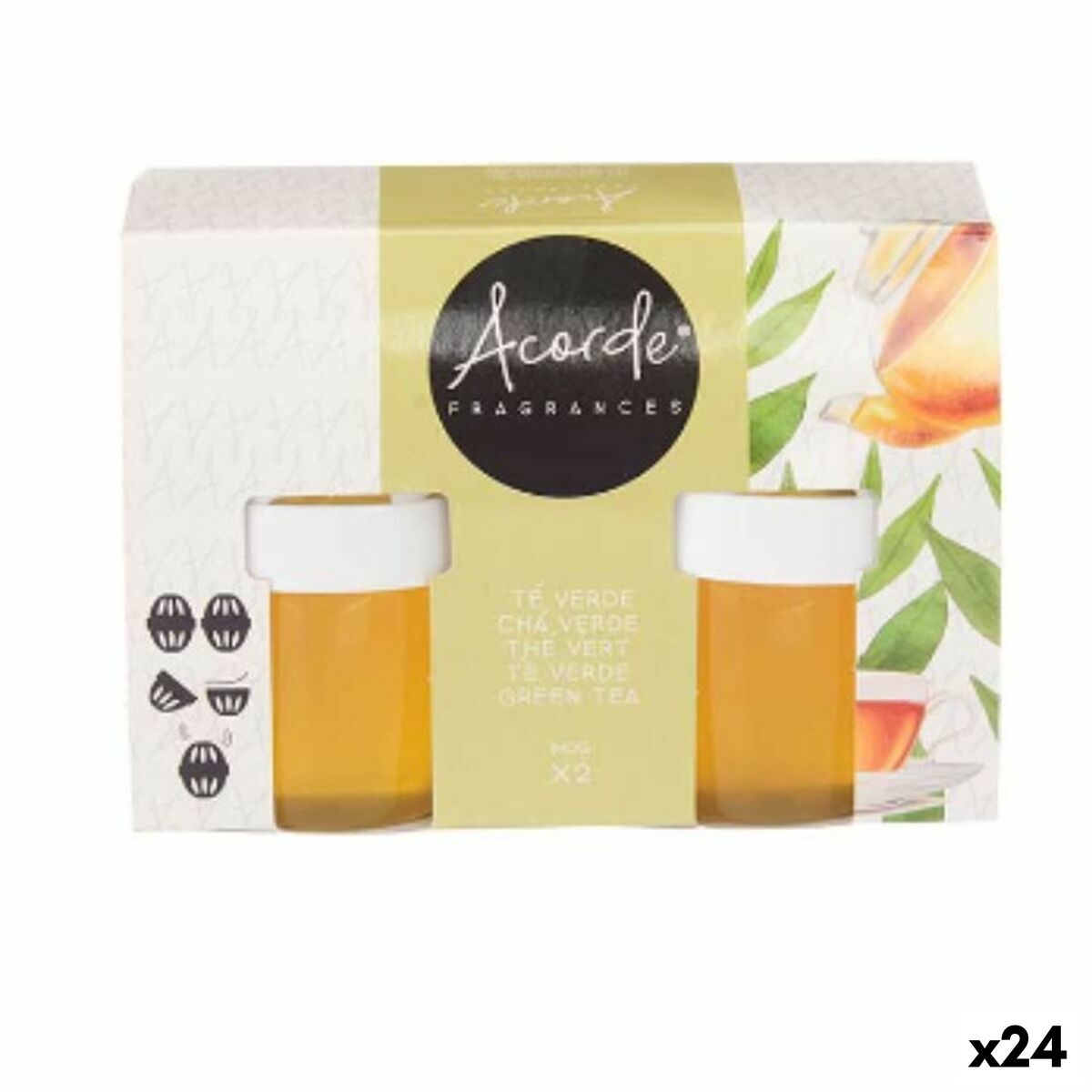 Set de Ambientadores Acorde Té Verde Gel (24 Unidades)