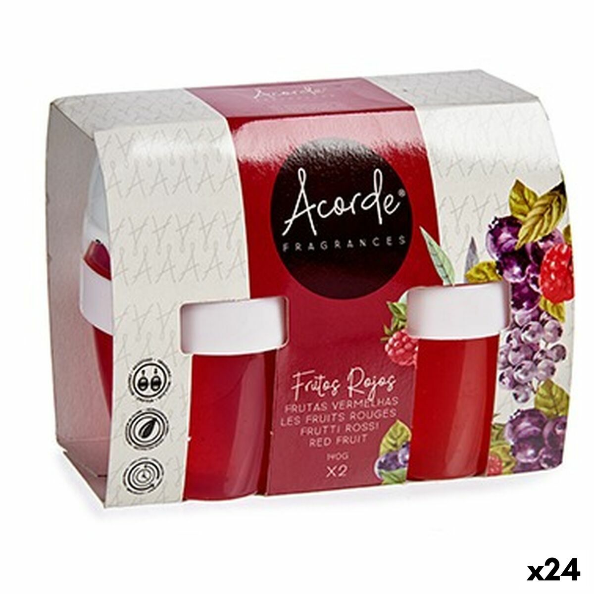 Set de Ambientadores Acorde Frutos rojos Gel (24 Unidades)