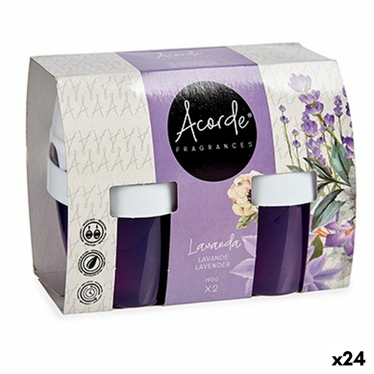 Set de Ambientadores Acorde Lavanda Gel (24 Unidades)