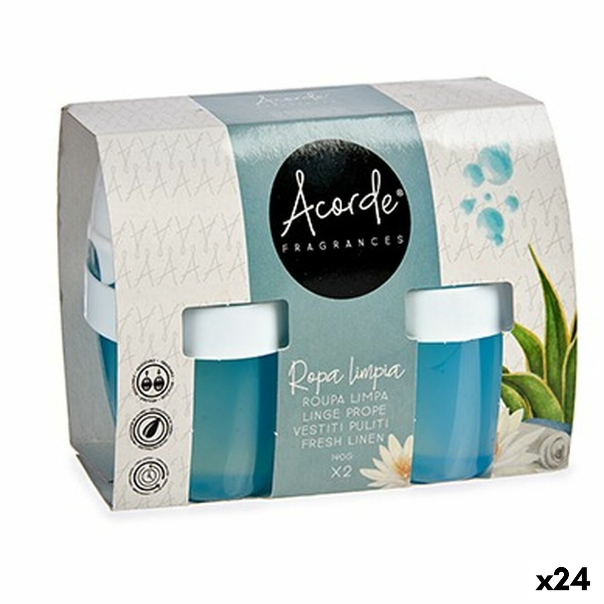 Set de Ambientadores Acorde Ropa Limpia Gel (24 Unidades)