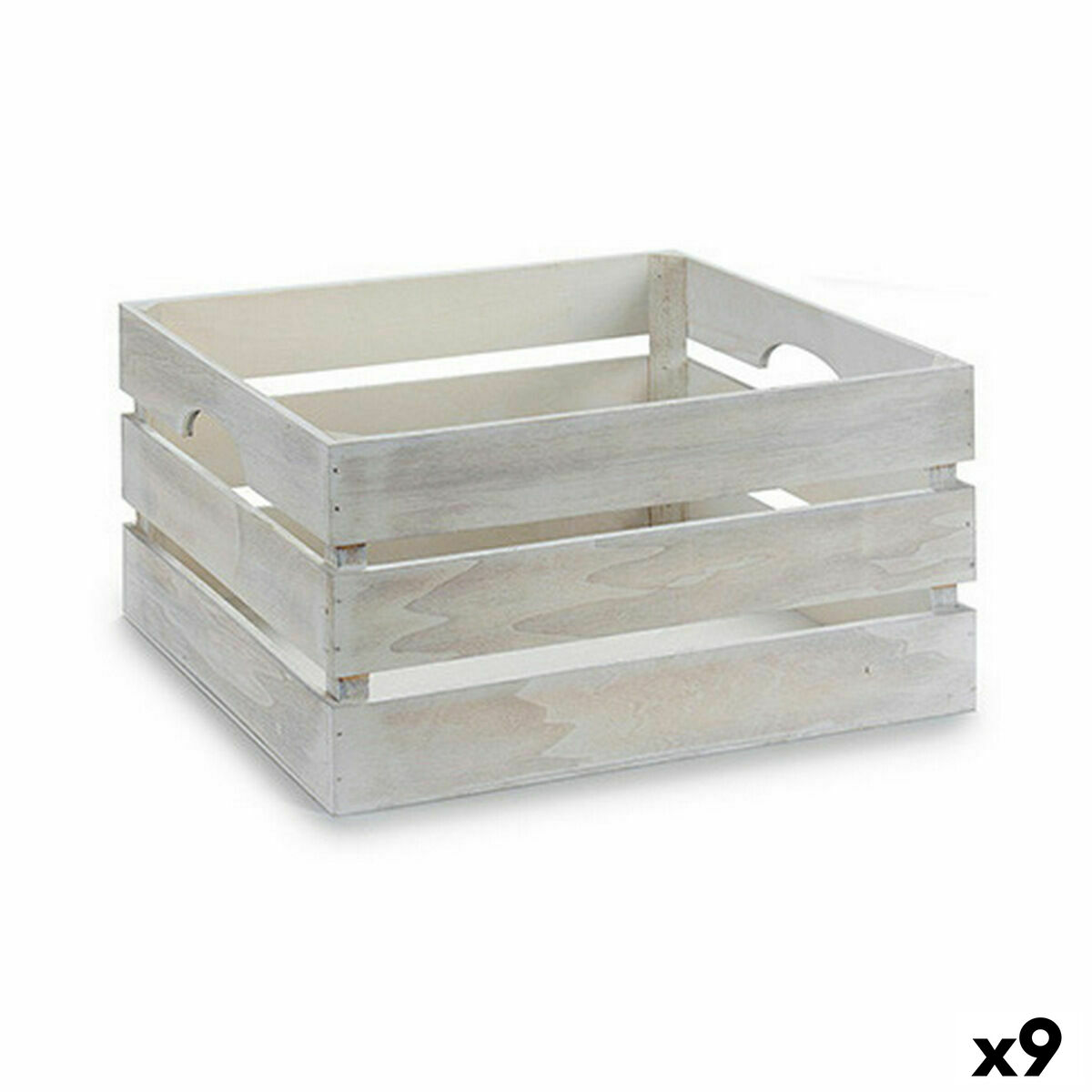 Caja Decorativa Gift Decor Blanco Madera Álamo Madera de álamo (9 Unidades)