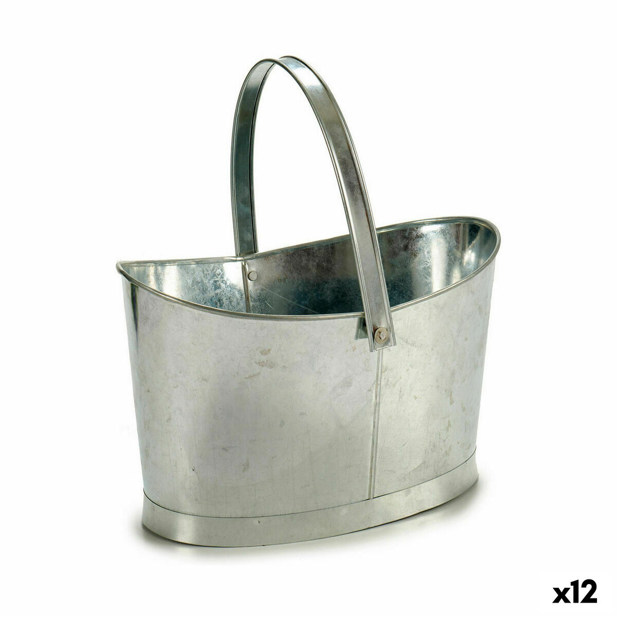 Maceta Ibergarden Plateado Zinc Cesta 21 x 19,5 x 35,5 cm (12 Unidades)