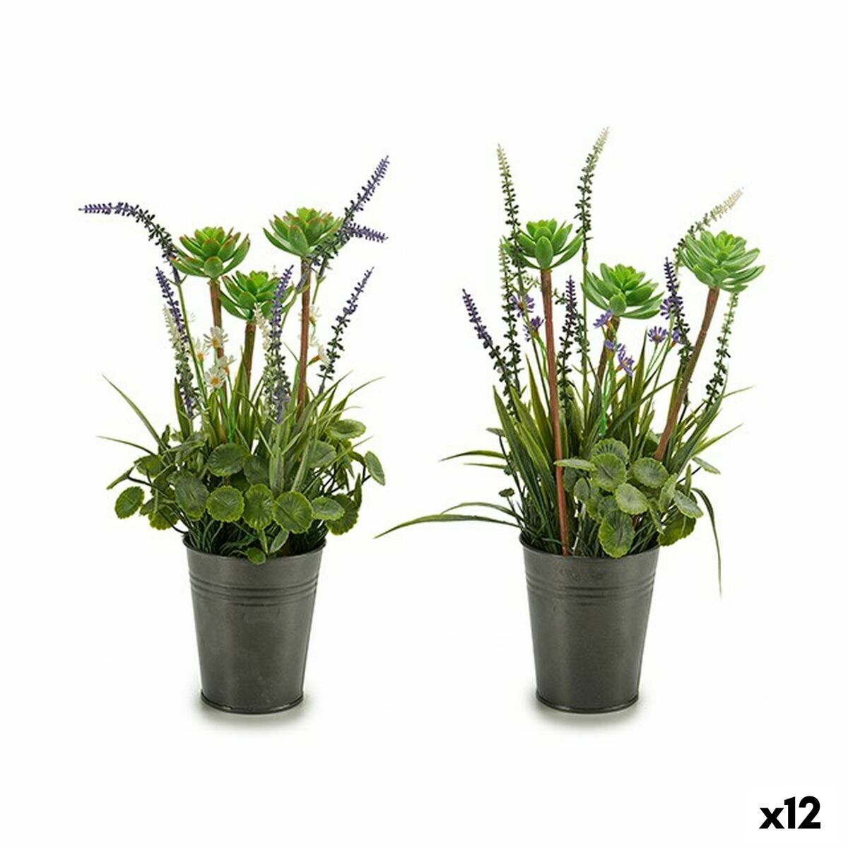 Planta Decorativa Ibergarden Metal Plástico Lavanda 13 x 40 x 13 cm (12 Unidades)