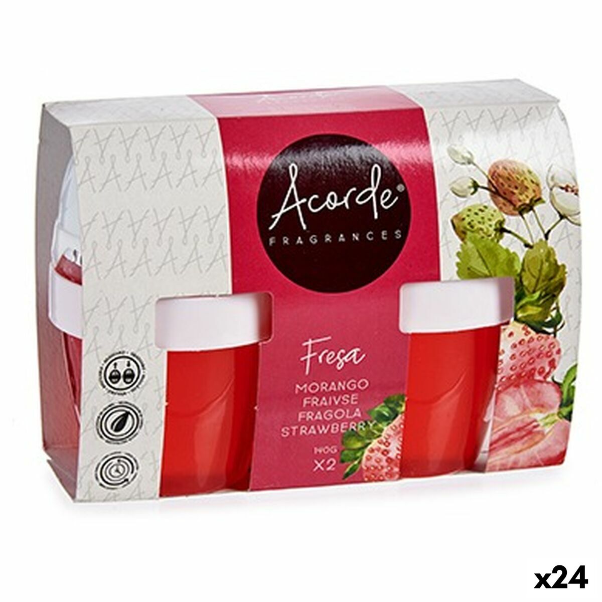 Set de Ambientadores Acorde Fresa Gel (24 Unidades)