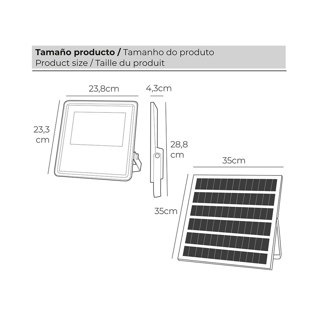 Foco Proyector EDM 31855 200 W 1500 lm Mando a distancia Panel solar fotovoltaico (6500 K)