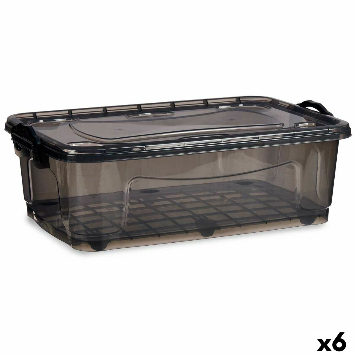 Caja de Almacenamiento con Ruedas Kipit Antracita Plástico 30 L 40 x 20,5 x 63 cm (6 Unidades)