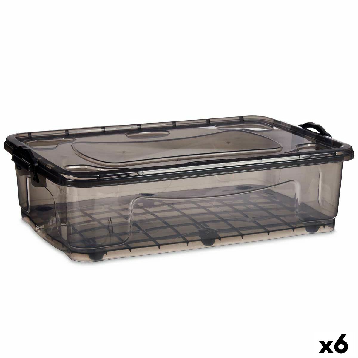 Caja de Almacenamiento con Ruedas Kipit Antracita Plástico 40 L 46,5 x 20 x 72,5 cm (6 Unidades)