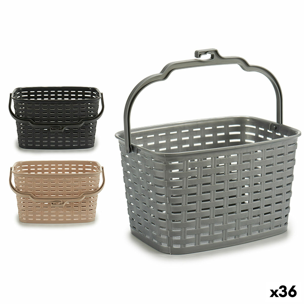 Cesta para Pinzas Kipit Plástico 3 L 23,5 x 12,8 x 19 cm (36 Unidades)