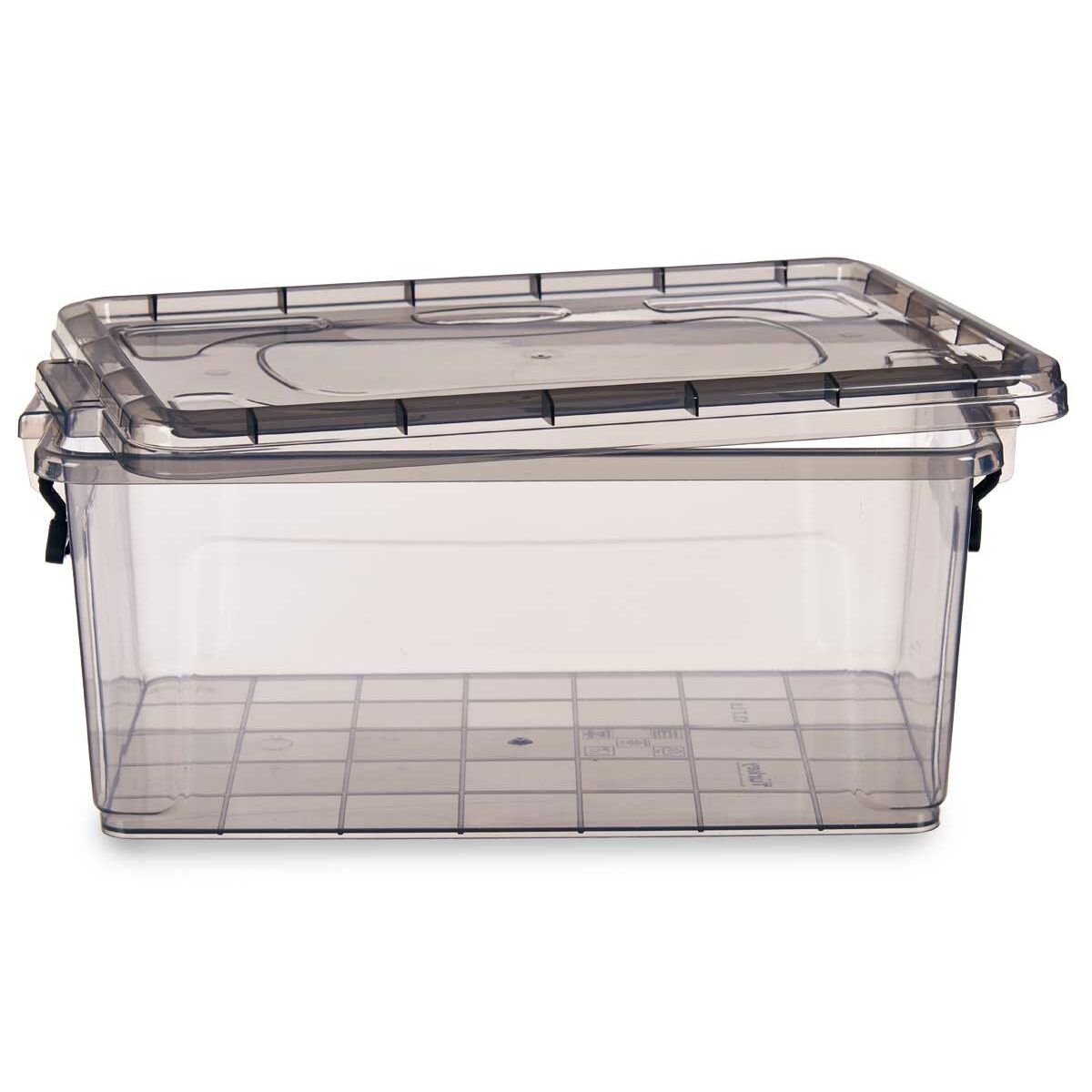 Caja de Almacenaje con Tapa Kipit Antracita Plástico 13,7 L (12 Unidades)