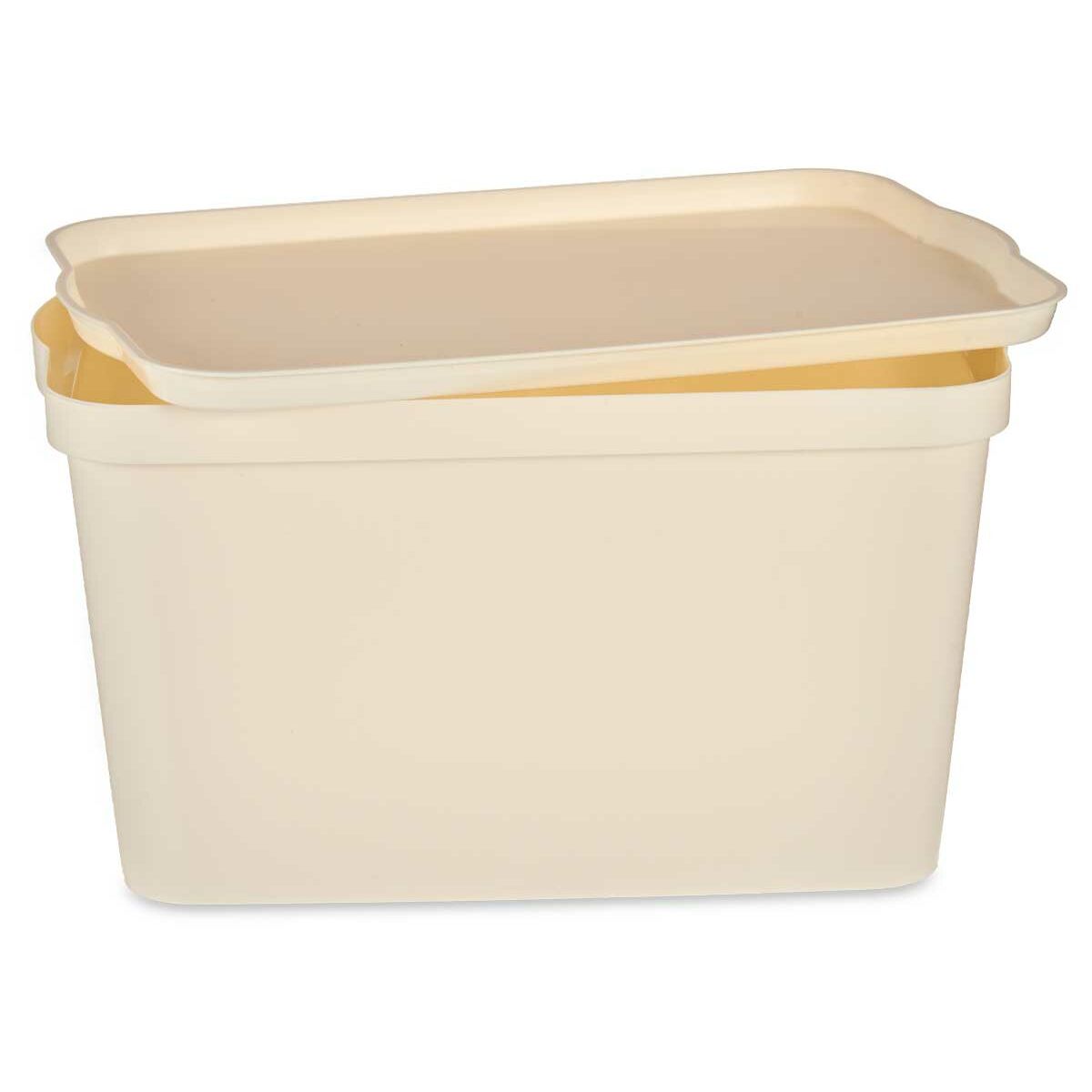 Caja de Almacenaje con Tapa Kipit Crema Plástico 24 L (6 Unidades)