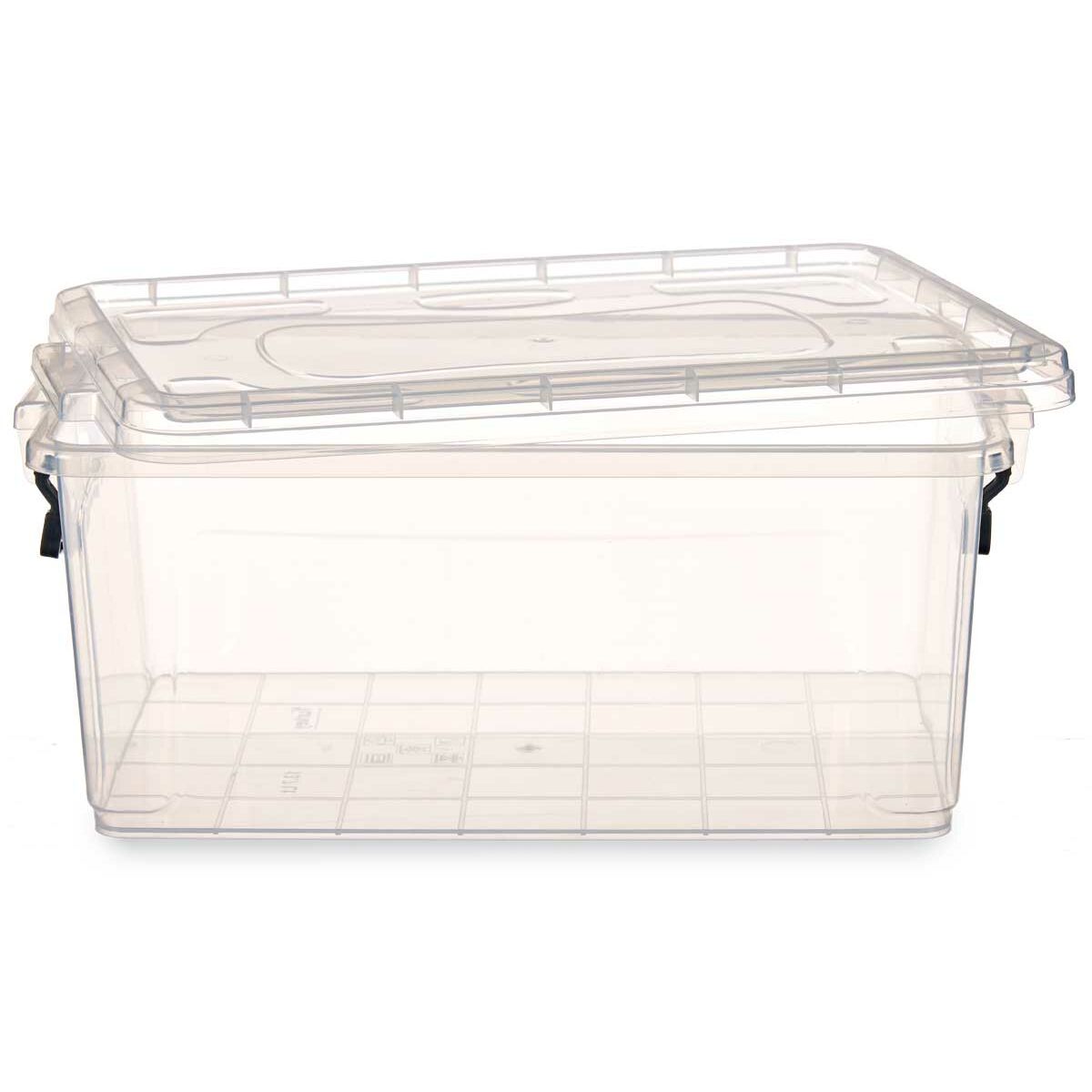 Caja de Almacenaje con Tapa Kipit Transparente Plástico 13,7 L (12 Unidades)