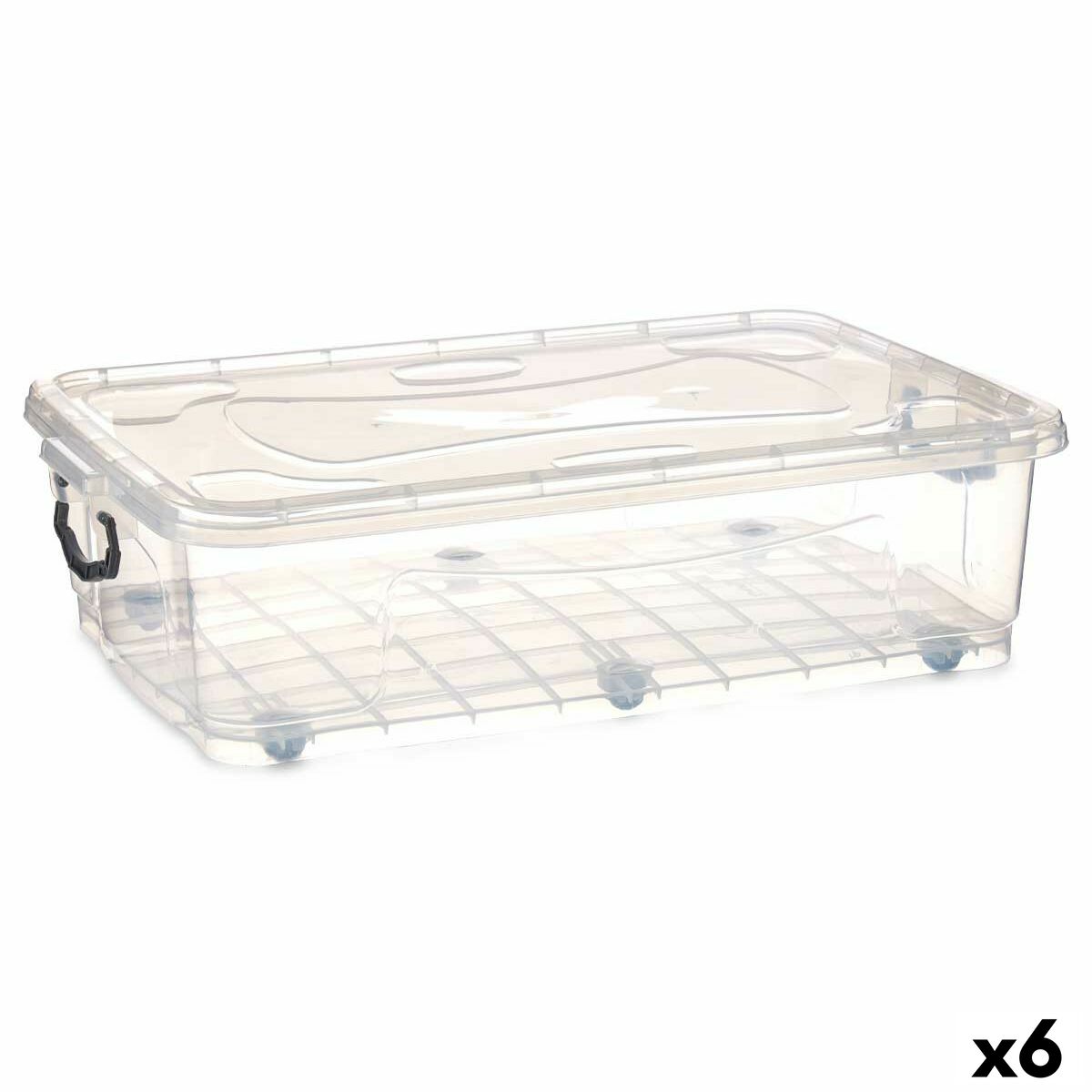Caja de Almacenamiento con Ruedas Kipit Transparente Plástico 40 L 46,5 x 20 x 72,2 cm (6 Unidades)