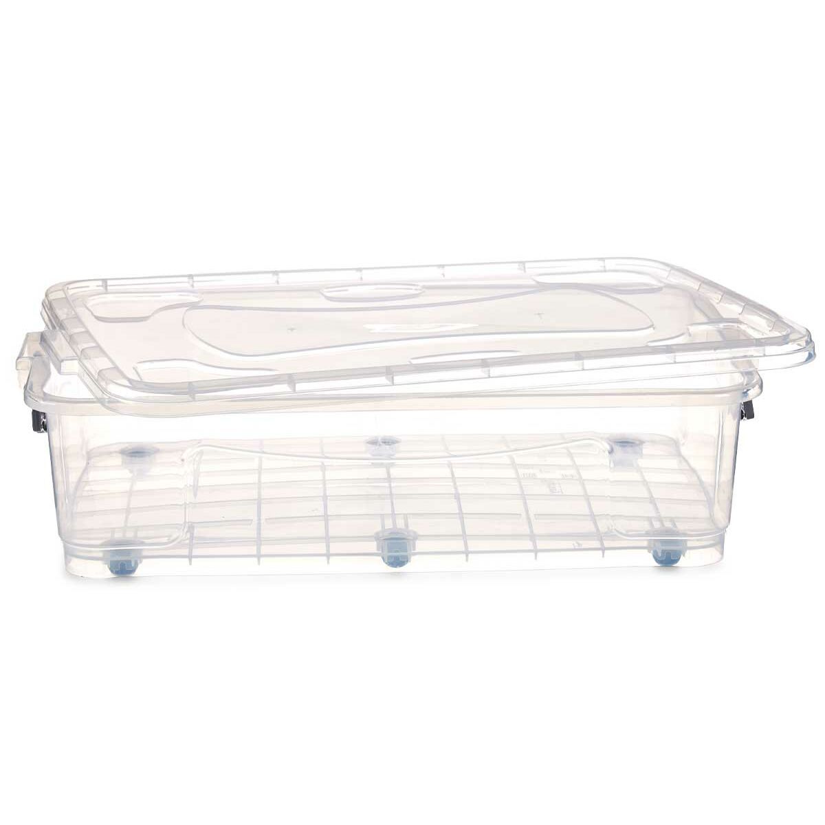 Caja de Almacenamiento con Ruedas Kipit Transparente Plástico 40 L 46,5 x 20 x 72,2 cm (6 Unidades)