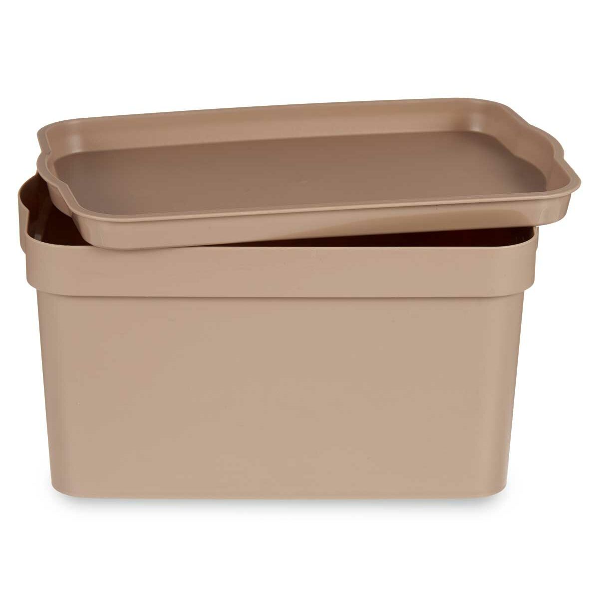 Caja de Almacenaje con Tapa Kipit Beige Plástico 2,3 L (24 Unidades)