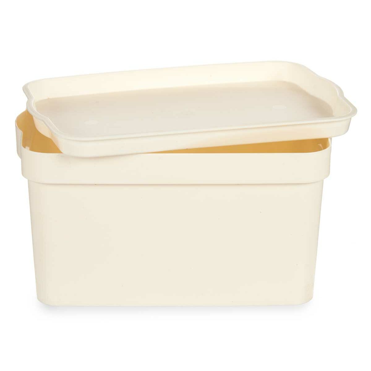Caja de Almacenaje con Tapa Kipit Crema Plástico 2,3 L (24 Unidades)