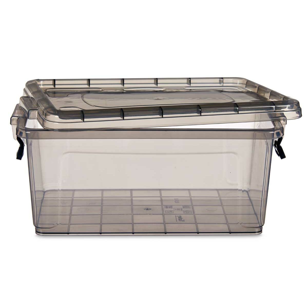 Caja de Almacenaje con Tapa Kipit Antracita Plástico 8,5 L (12 Unidades)