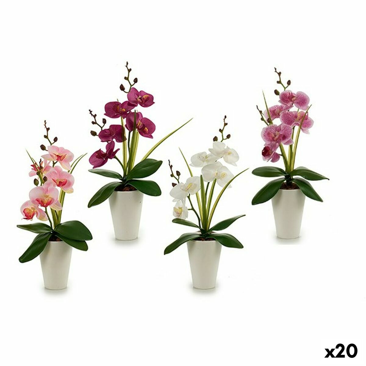Flor Decorativa Ibergarden Orquídea 14 x 35 x 8 cm (12 Unidades)