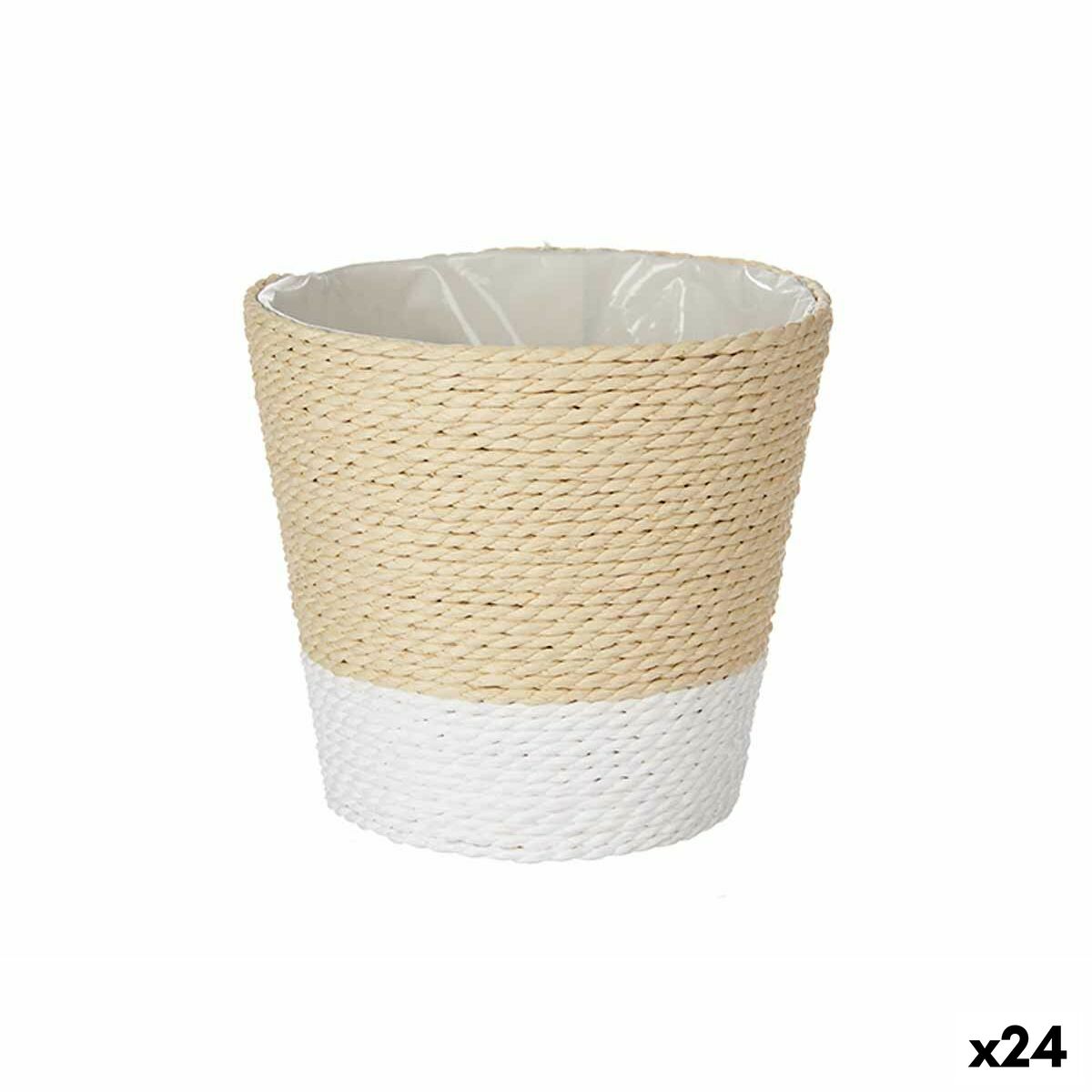 Macetero Ibergarden Blanco Cuerda Plástico 14 x 12,5 x 14 cm 14 x 13 x 14 cm (24 Unidades)