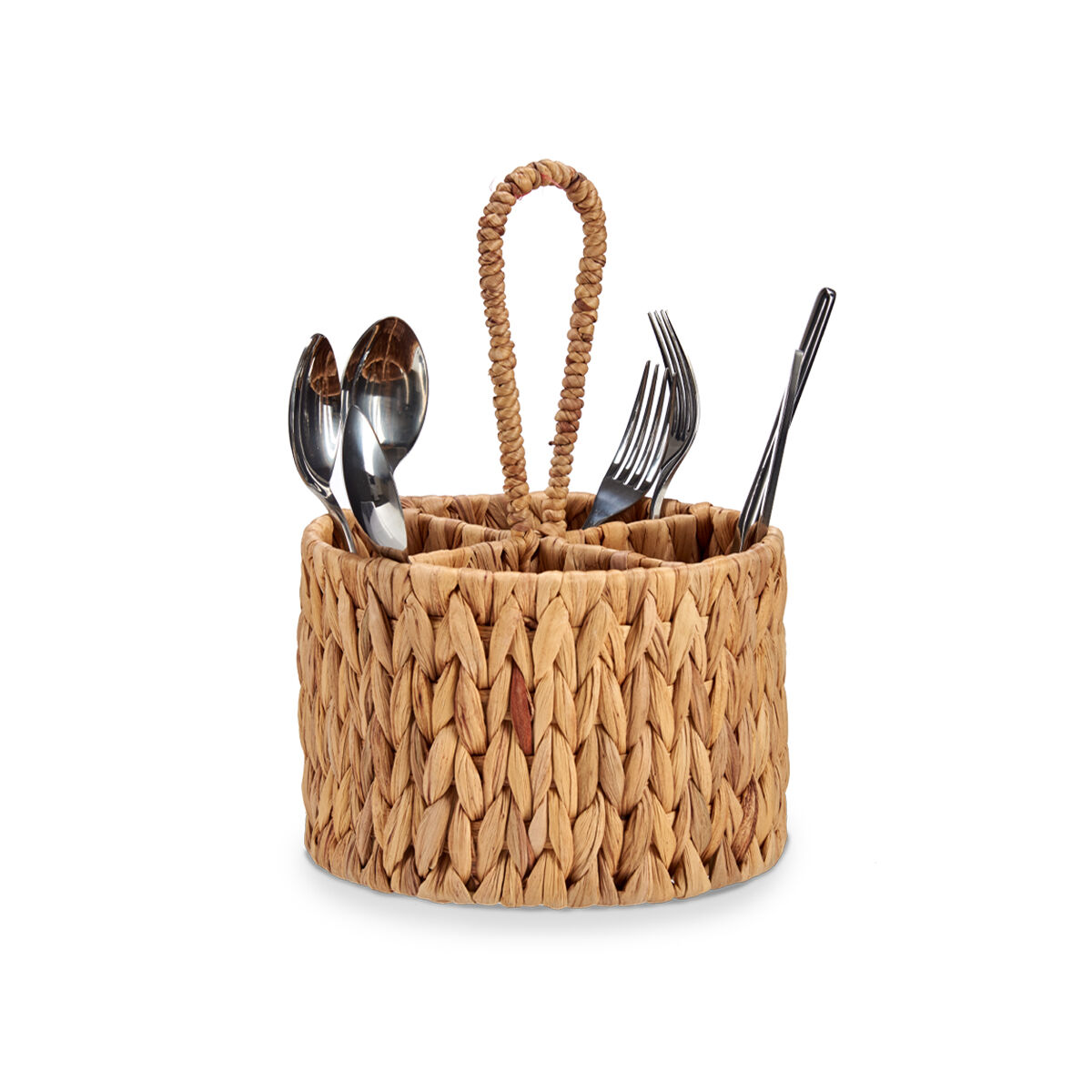 Cesto para cubiertos Gift Decor Marrón Metal Jacinto de agua 20 x 30 x 20 cm (12 Unidades)