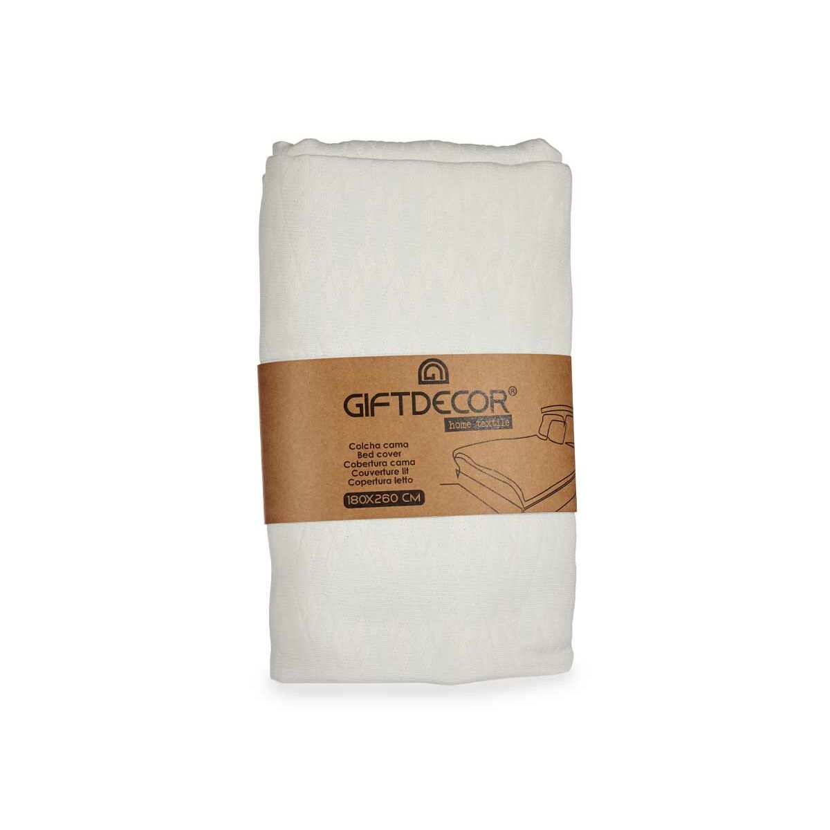 Colcha Gift Decor Blanco 180 x 260 cm Rombos (4 Unidades)