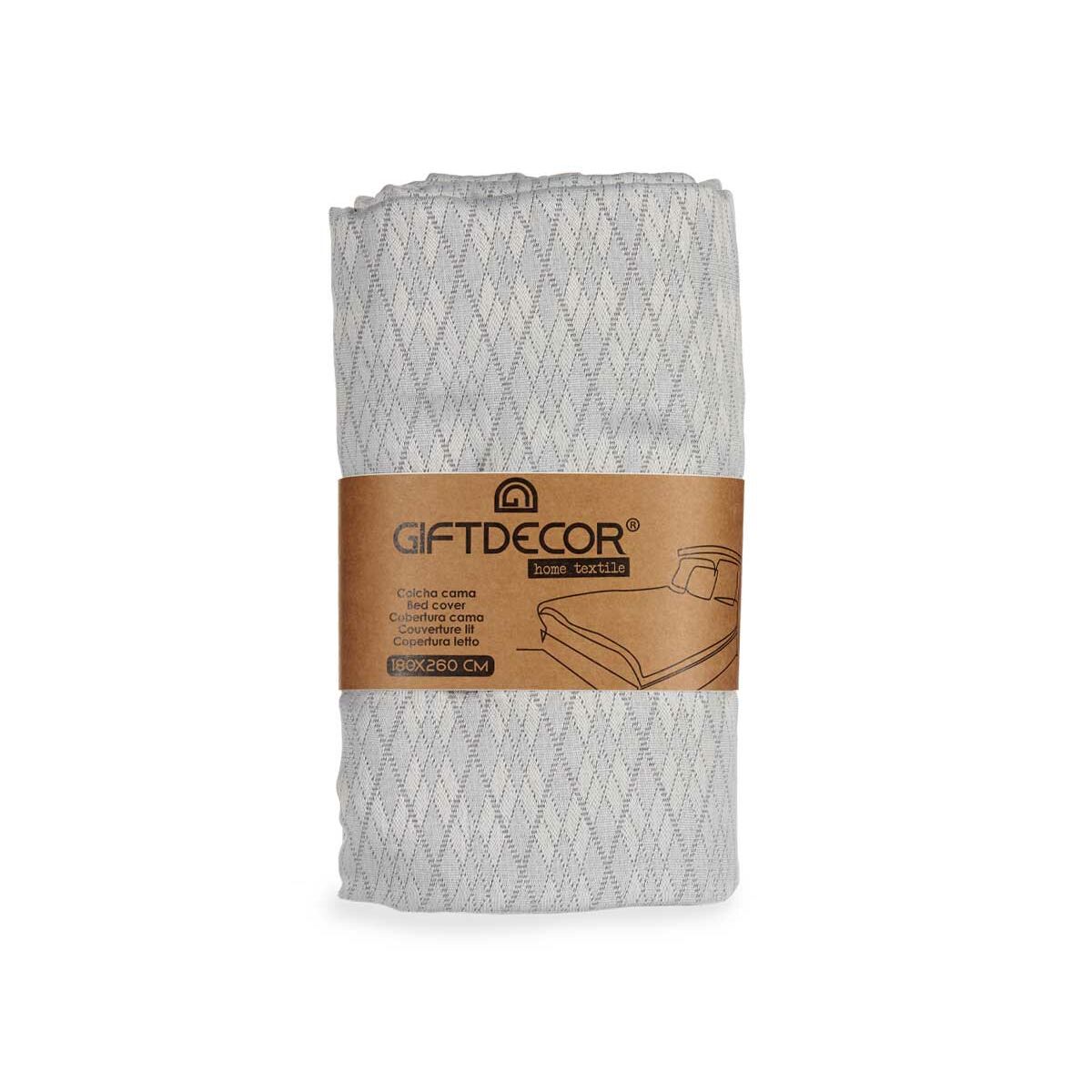 Colcha Gift Decor Gris 180 x 260 cm Rombos (4 Unidades)