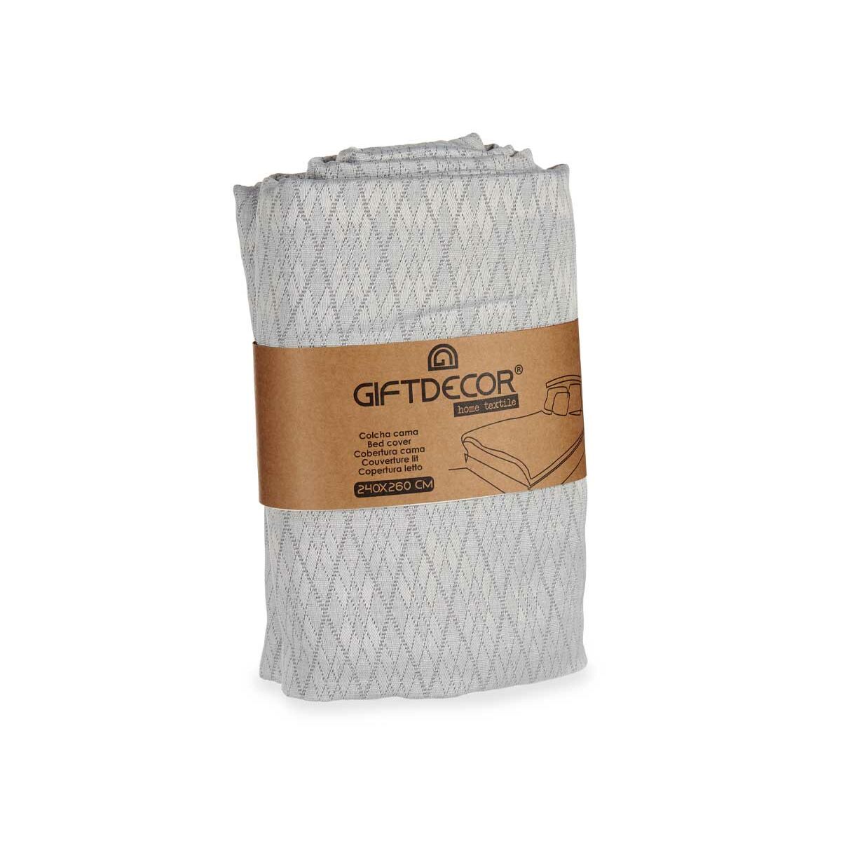 Colcha Gift Decor Gris 240 x 260 cm Rombos (4 Unidades)