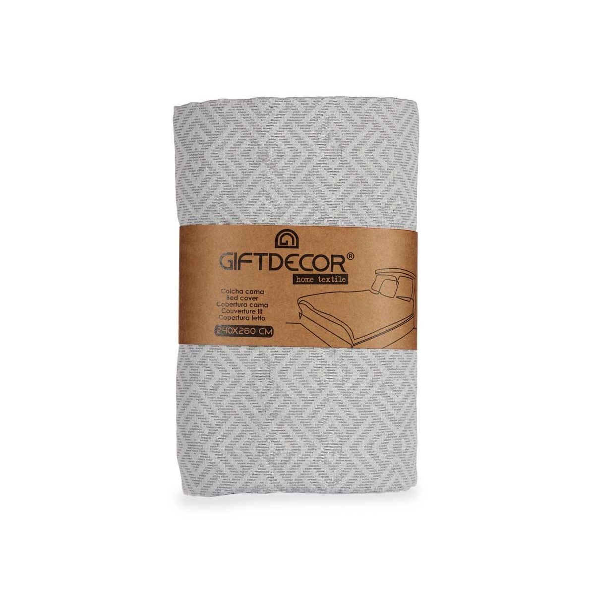Colcha Gift Decor Gris 240 x 260 cm Geométrico (4 Unidades)