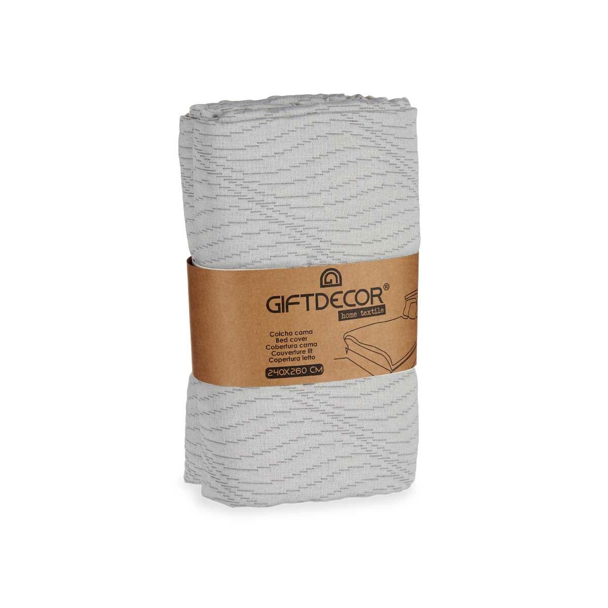 Colcha Gift Decor Gris 240 x 260 cm (4 Unidades)