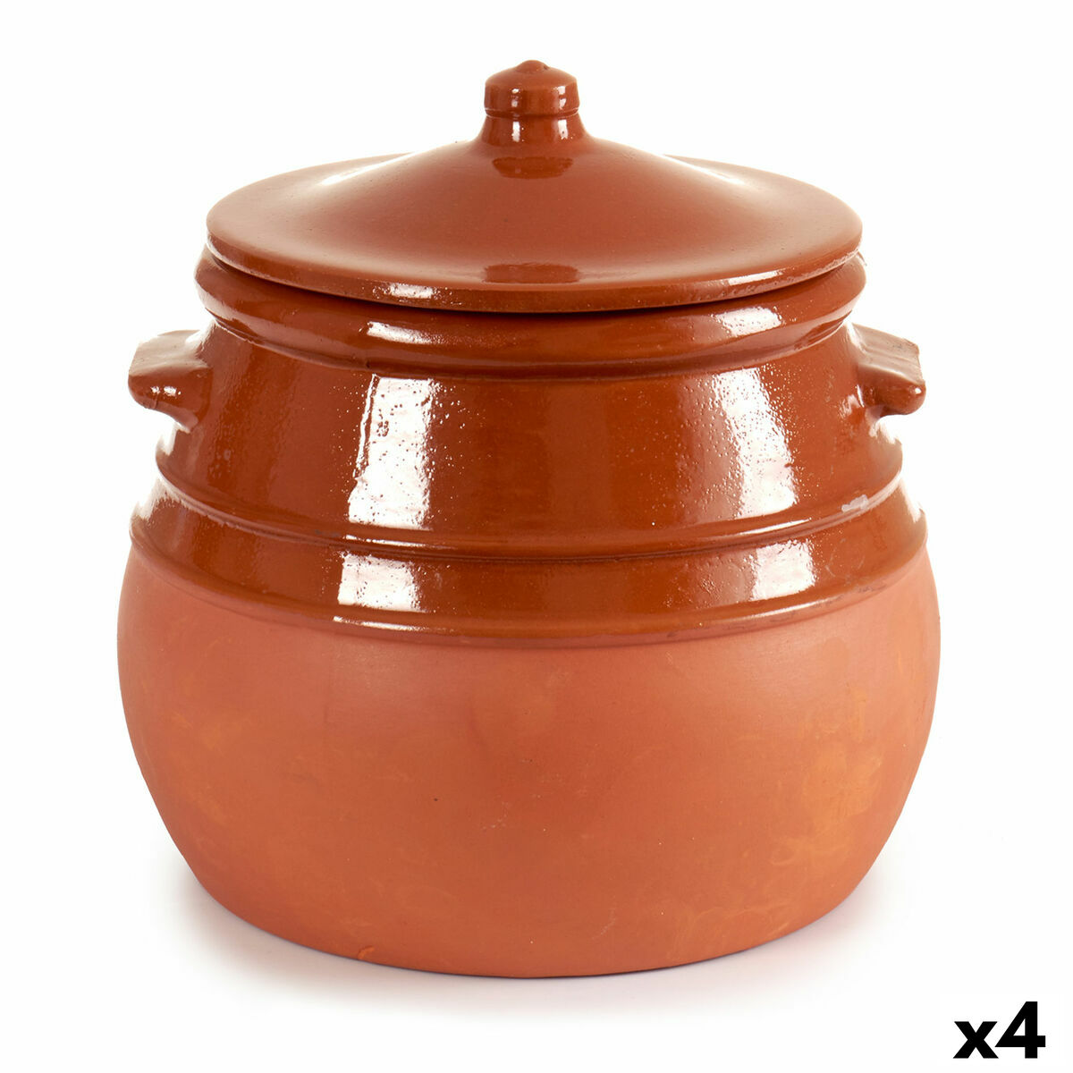 Olla con Tapa La Dehesa Barro cocido 3,5 L 23 x 22 x 23 cm 23 x 23 x 23 cm (4 Unidades)