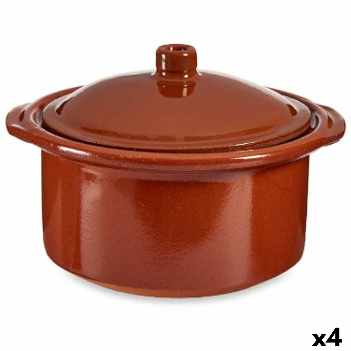 Olla con Tapa La Dehesa Barro cocido 1,5 L 22 x 14,5 x 20 cm (4 Unidades)