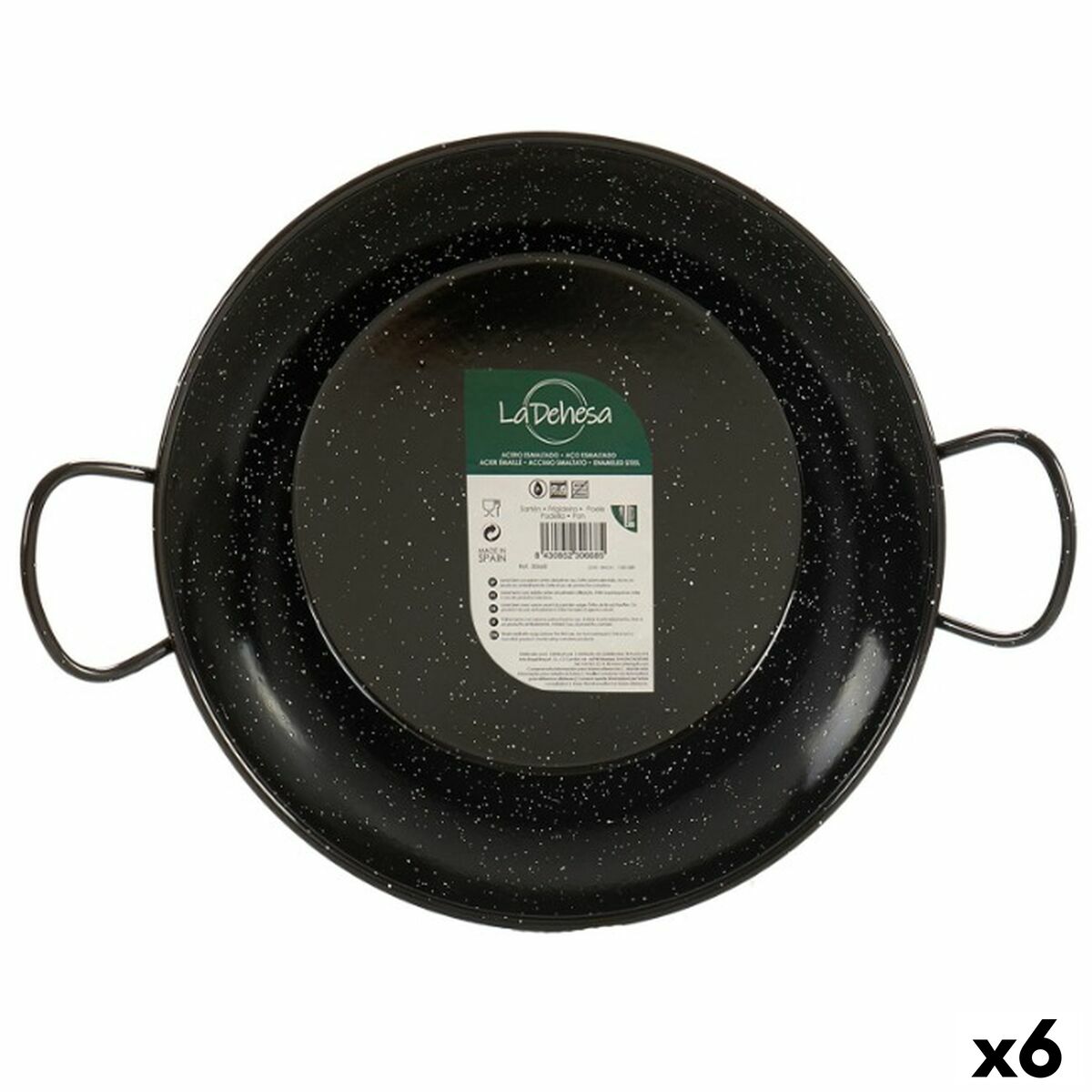 Sartén Paellera La Dehesa Negro Acero Esmaltado Ø 28 cm 39 x 10 x 29 cm (6 Unidades)