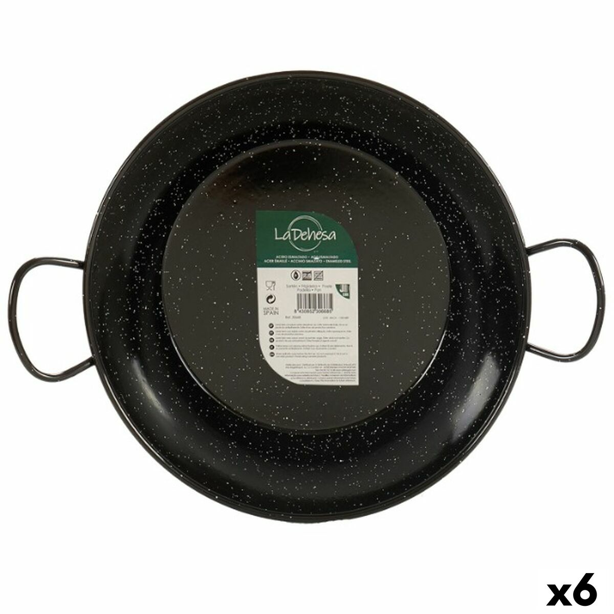 Sartén Paellera La Dehesa Negro Acero Esmaltado Ø 32 cm 42,5 x 12 x 32,5 cm (6 Unidades)