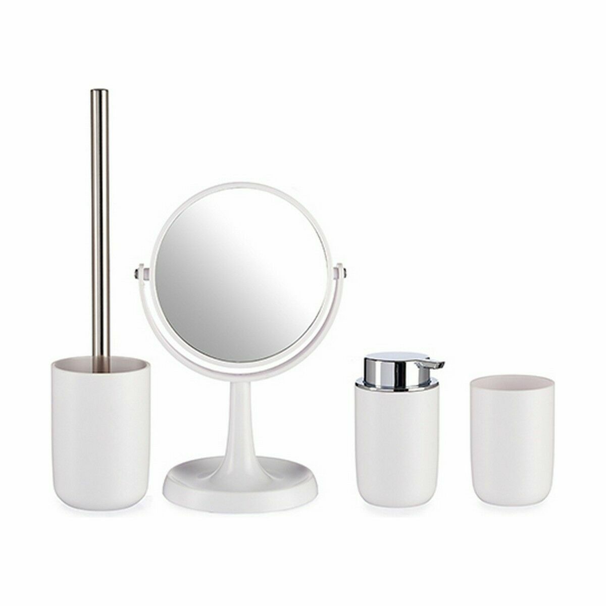 Set de Baño Berilo Blanco Polipropileno 16,5 x 29,5 x 17 cm 4 Piezas (6 Unidades)