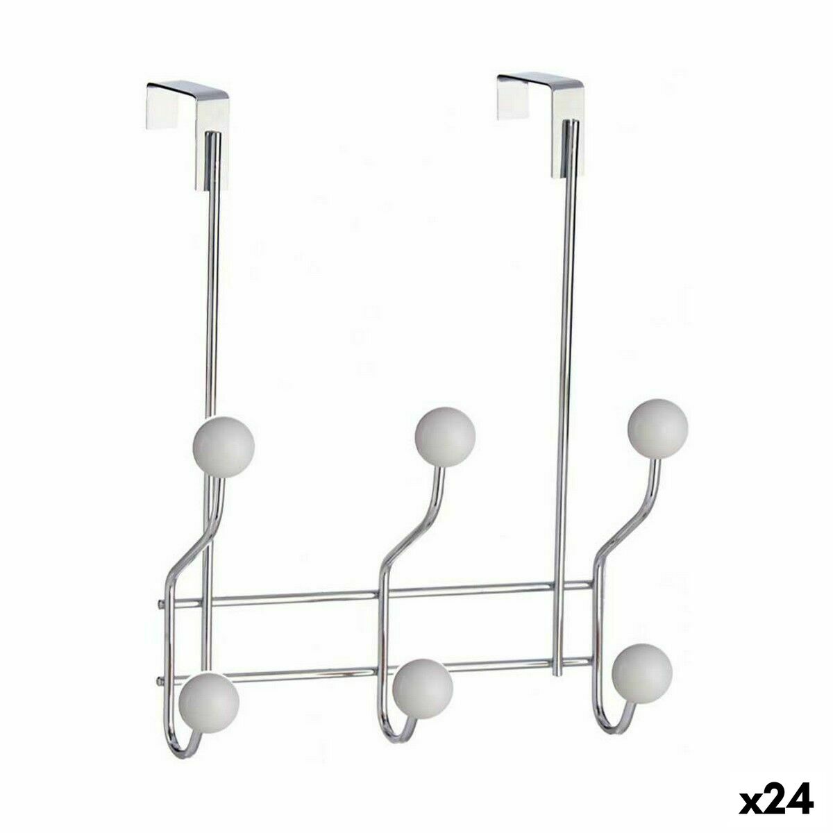 Perchero para Puertas Berilo Blanco Metal Plástico 10 x 22 x 26 cm 22,5 x 25 x 9 cm (24 Unidades)
