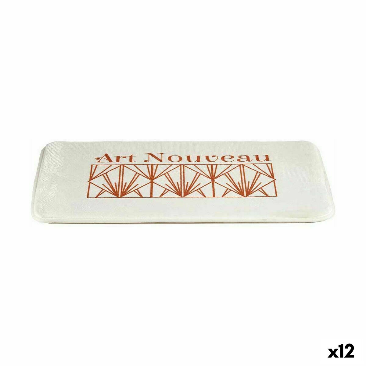 Alfombra de baño Berilo Art Nouveau Blanco Bronce PVC 40 x 1,5 x 60 cm (12 Unidades)