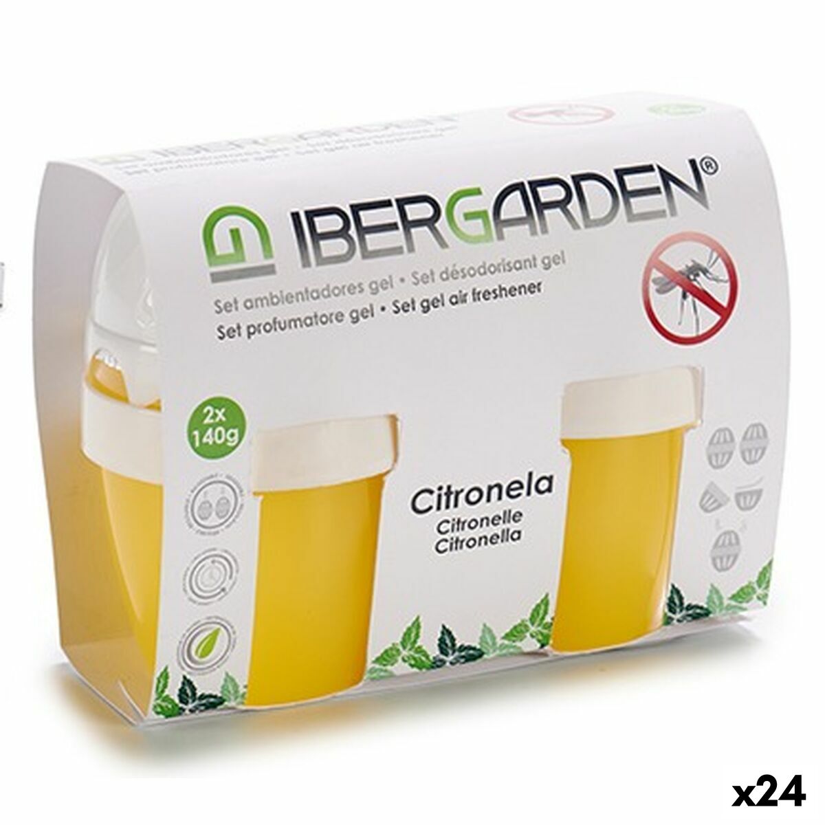 Set de Ambientadores Ibergarden Citronela Gel (24 Unidades)