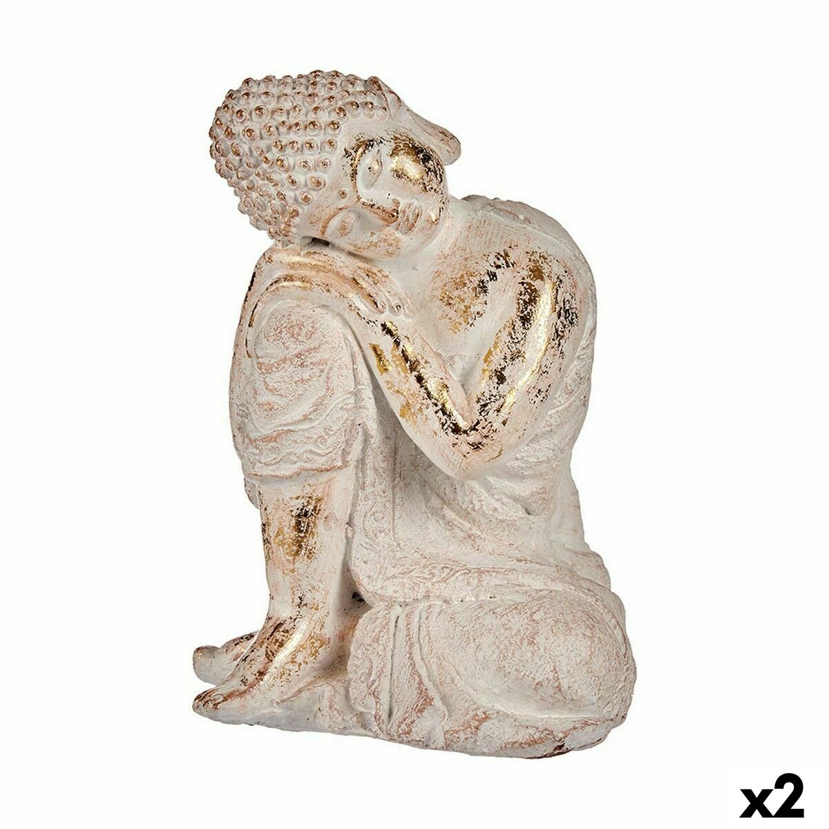 Figura Decorativa para Jardín Ibergarden Poliresina Buda 23 x 33 x 26 cm (2 Unidades)